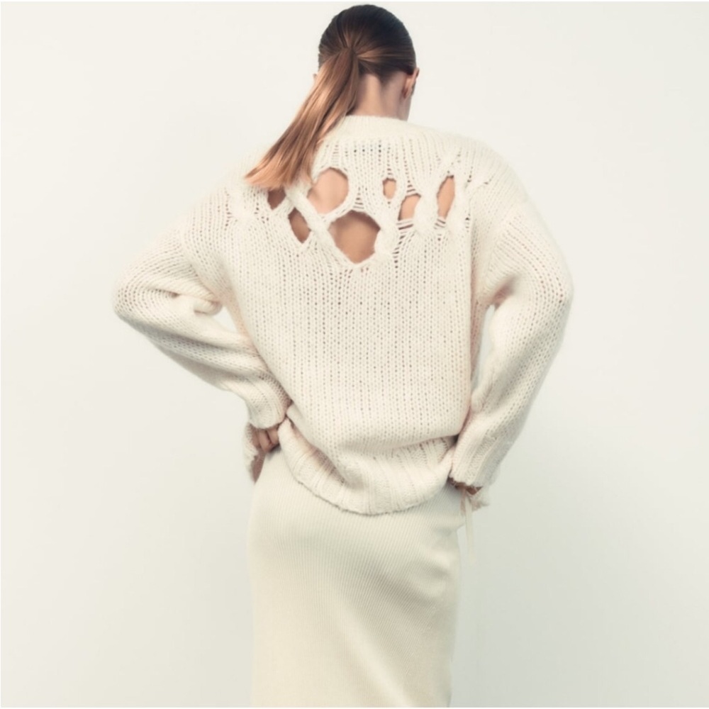 Zara Ripped Knit Sweater - Picture 5 of 10